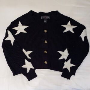 Polly & Esther Black Cardigan with White Star Motif